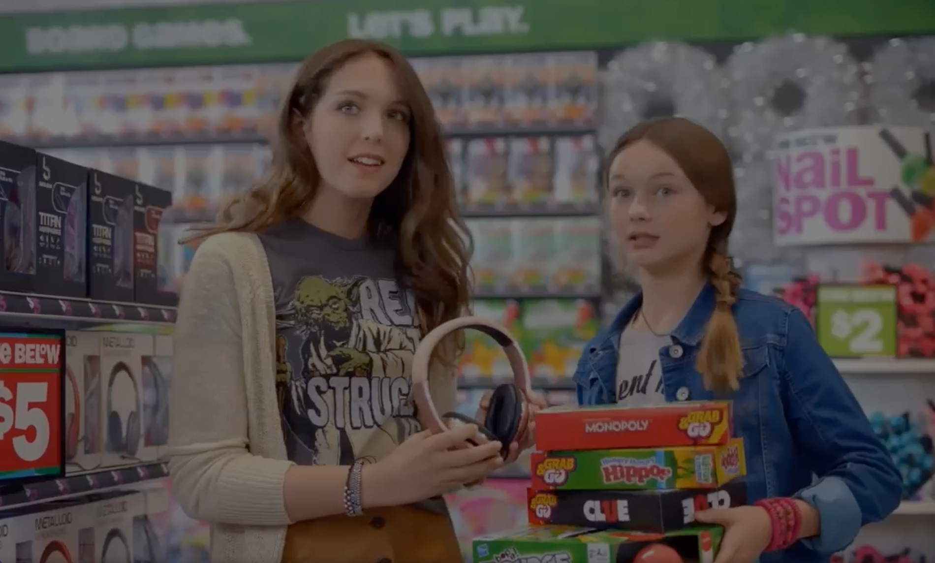 Woman and daughter in supermarket