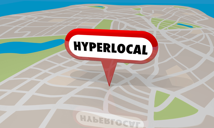hyperlocal bubble on a map